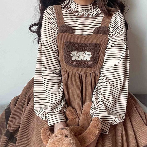Vintage Kawaii Lolita Dress Winter Sweet Bear