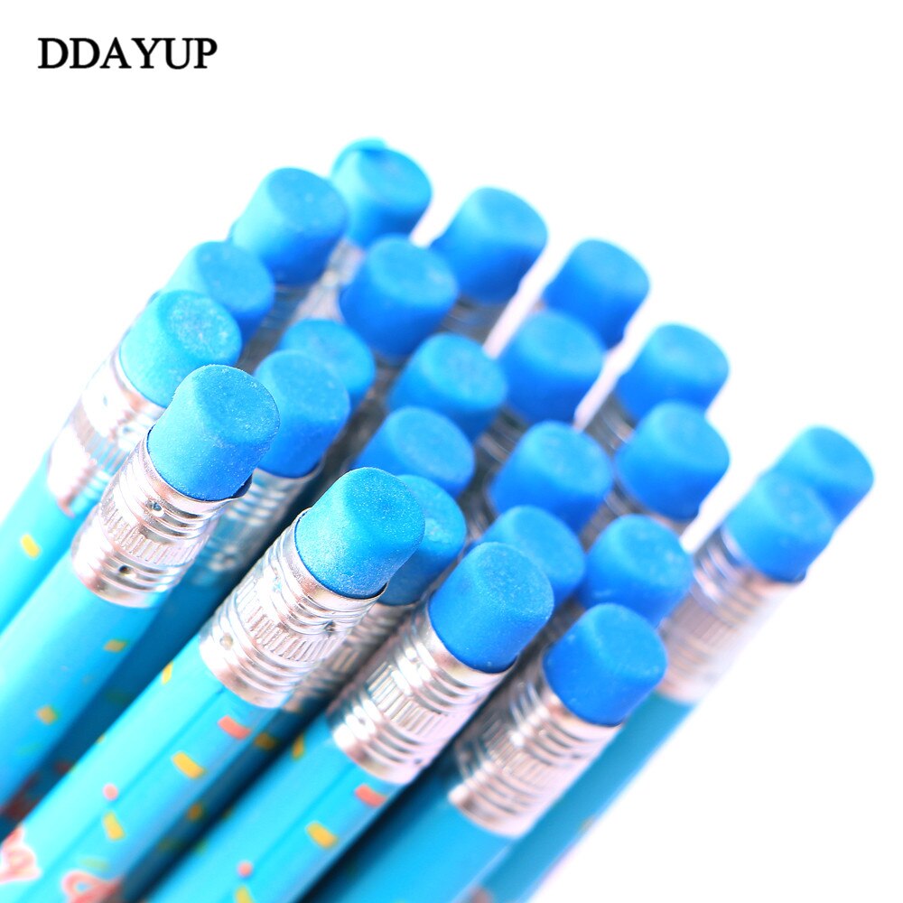 12Pcs/Set Cute Kawaii Cartoon Unicorn Pencil HB with Rubbers