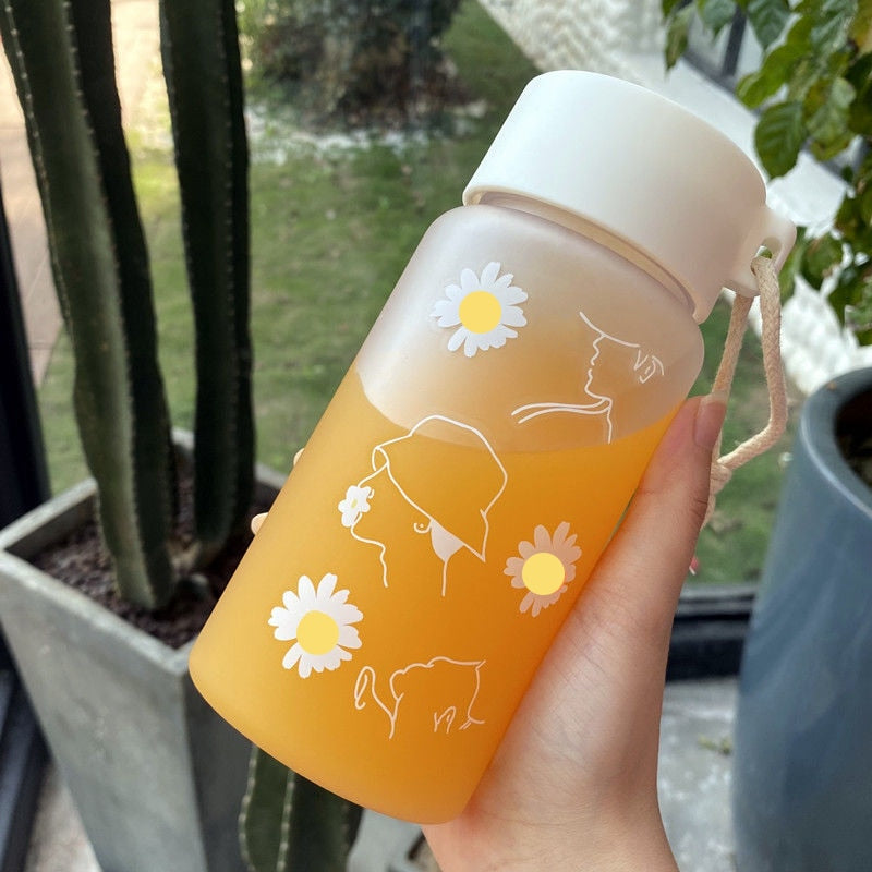 500ml Small Daisy Transparent Plastic Water Bottles