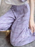 Korean Fashion Purple Plaid Pants