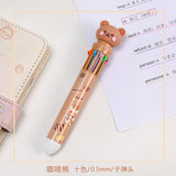 Kawaii Bear Cartoon Silicone 10 Colors Chunky Ballpoint Pen