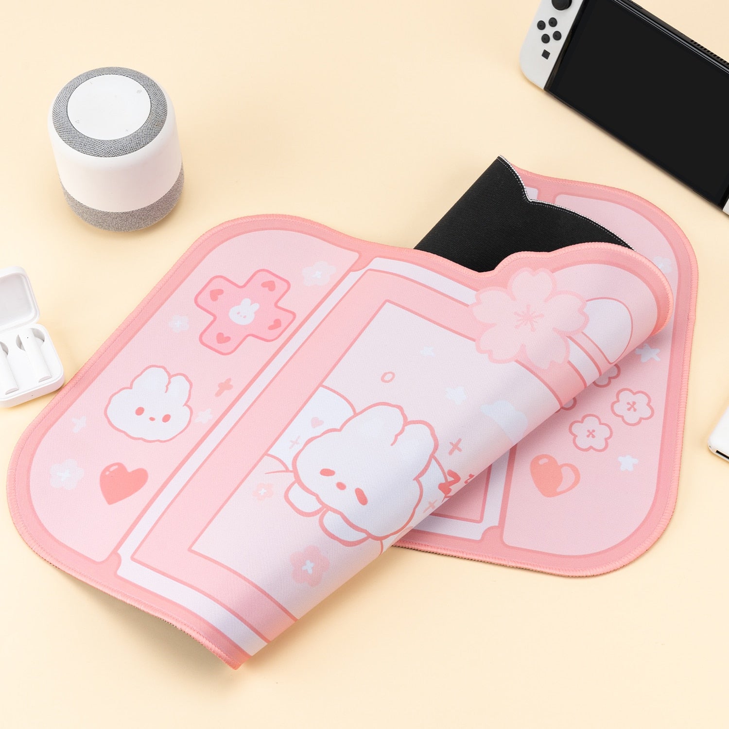 Kawaii Pink Sakura Bunny XXL Gaming Desk Mat