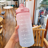 2 Liter Water Bottle with Straw and Time Scale