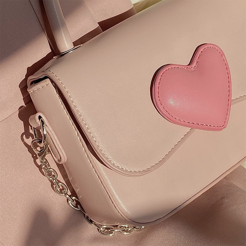 ZGMYC Cute Heart-shaped Crossbody Purse for Little Girls Small Shoulder Bag  Wallet with Pearls Handle