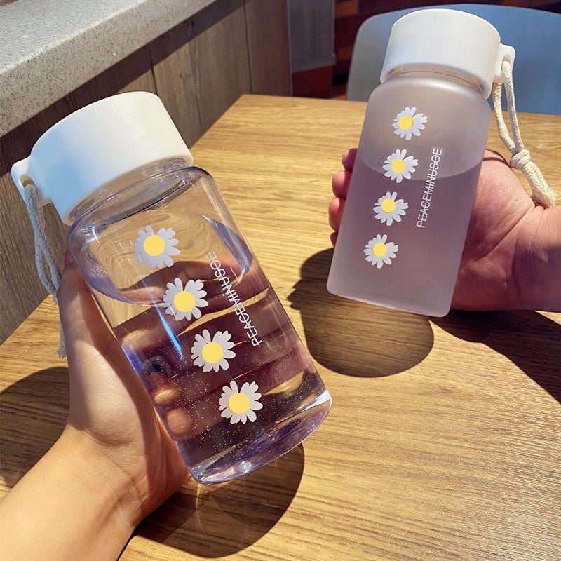 500ml Small Daisy Transparent Plastic Water Bottles
