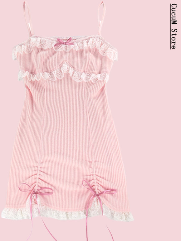 Kawaii Babydoll Lolita Dress Pink Bow
