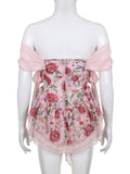 Coquette Floral Chiffon Dress Pink