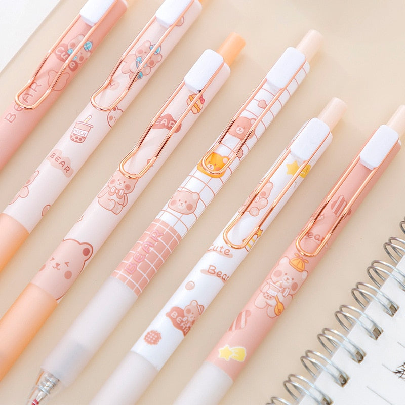 4 pcs/set Kawaii Cartoon Bear Mechanical Gel Ink Pen