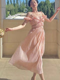 Long Summer Pink Casual Fairy Dress