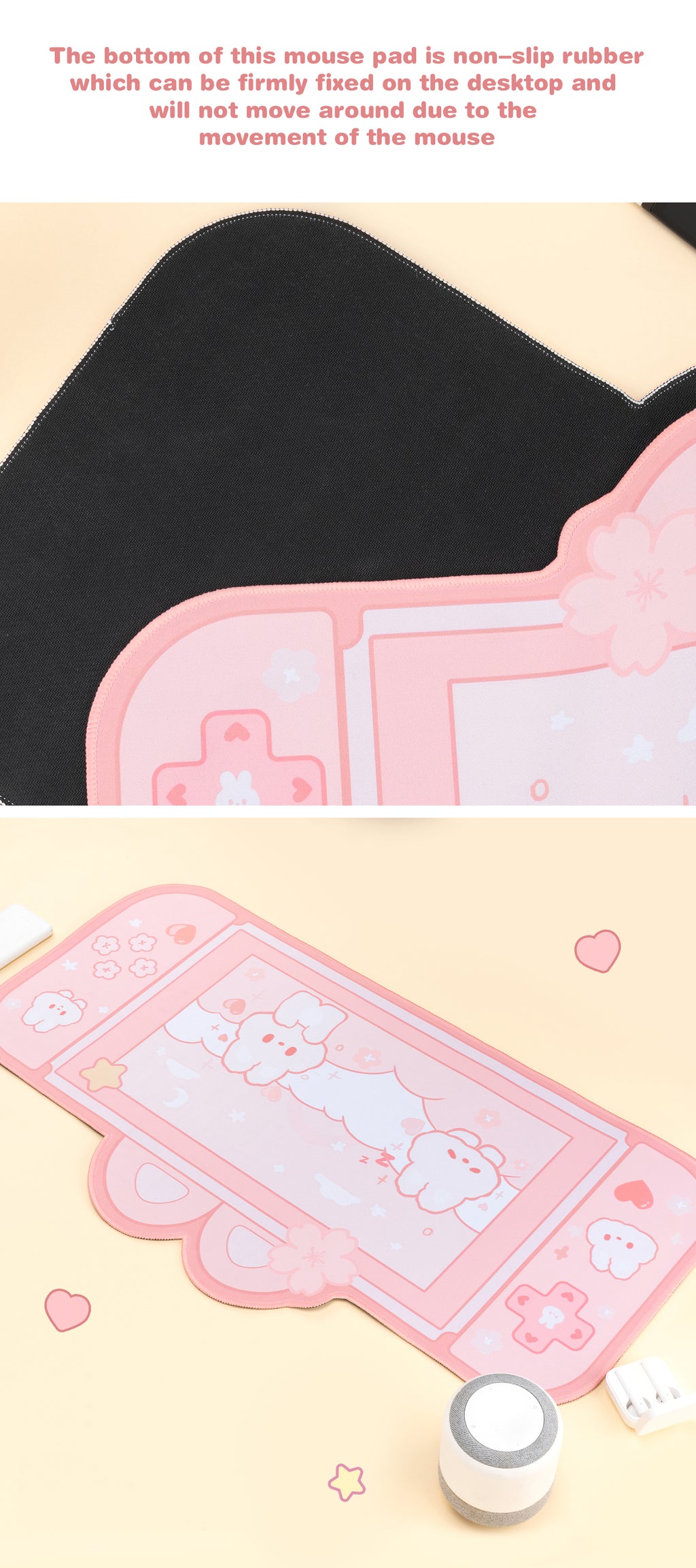 Kawaii Pink Sakura Bunny XXL Gaming Desk Mat