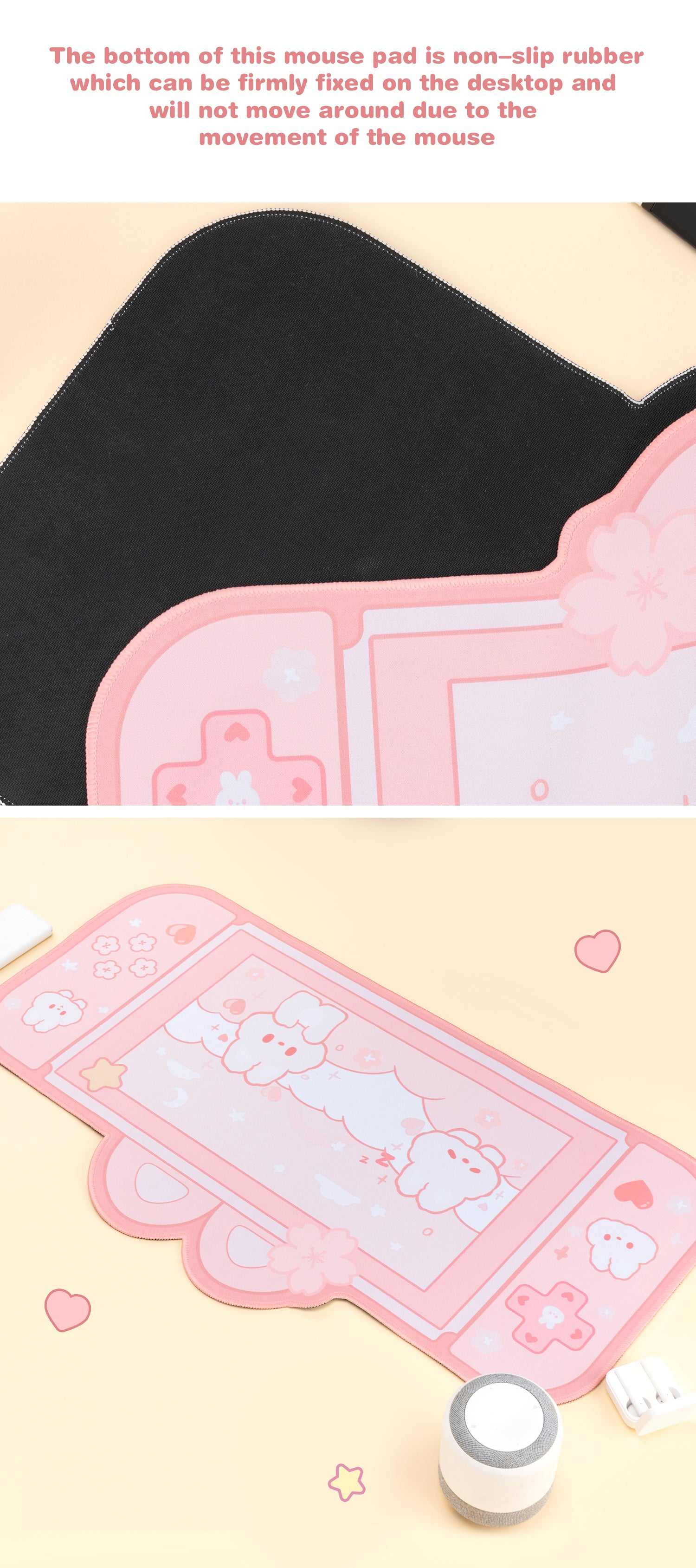 Kawaii Pink Sakura Bunny XXL Gaming Desk Mat