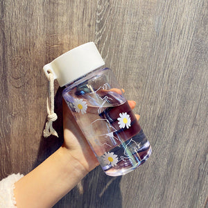 500ml Small Daisy Transparent Plastic Water Bottles