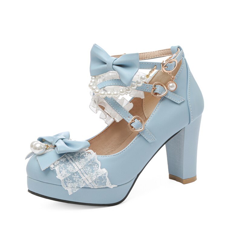 Cross Strap Bow Princess Cosplay Lolita Shoes