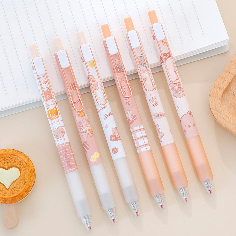 4 pcs/set Kawaii Cartoon Bear Mechanical Gel Ink Pen