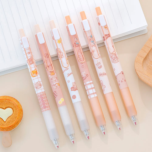 4 pcs/set Kawaii Cartoon Bear Mechanical Gel Ink Pen