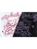 Kawaii Cartoon Bear Print Crop T-shirt