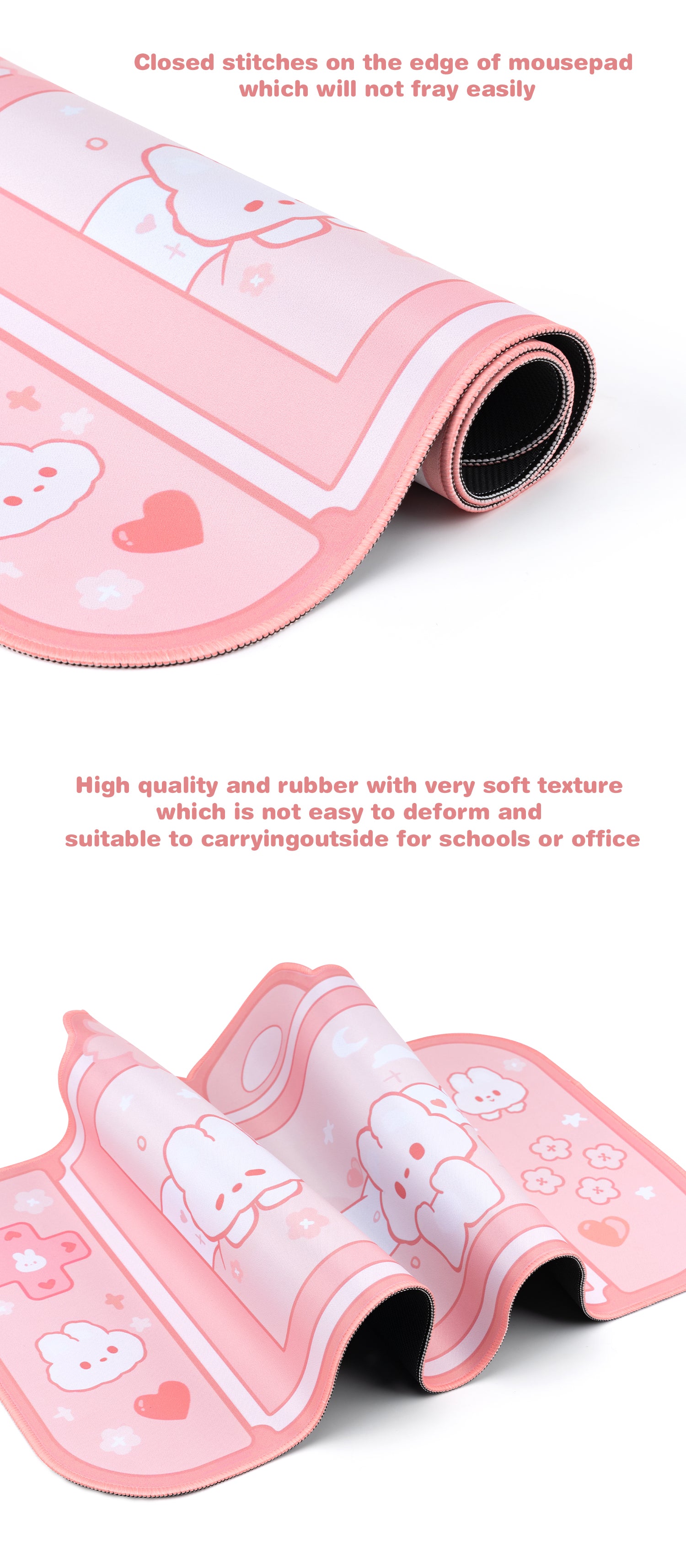 Kawaii Pink Sakura Bunny XXL Gaming Desk Mat