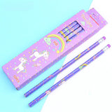 12Pcs/Set Cute Kawaii Cartoon Unicorn Pencil HB with Rubbers