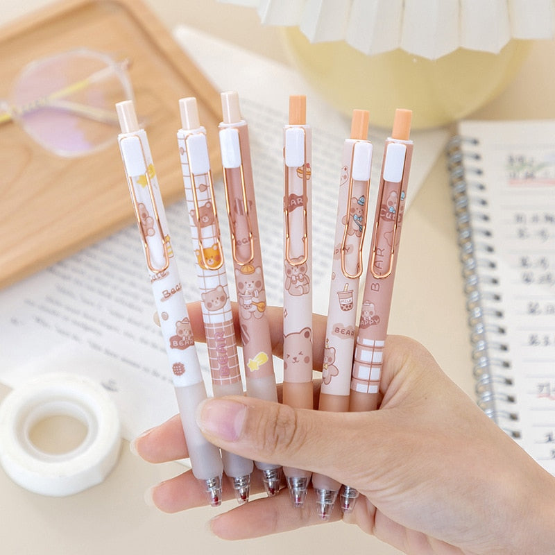 4 pcs/set Kawaii Cartoon Bear Mechanical Gel Ink Pen