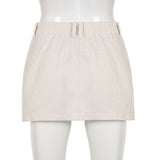 White Cargo Skirt Low Waisted