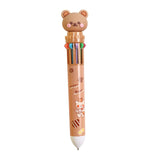 Kawaii Bear Cartoon Silicone 10 Colors Chunky Ballpoint Pen