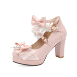 Cross Strap Bow Princess Cosplay Lolita Shoes