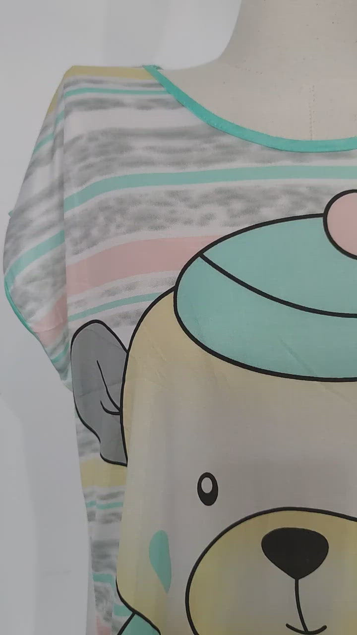 Cartoon sleepwear crew neck