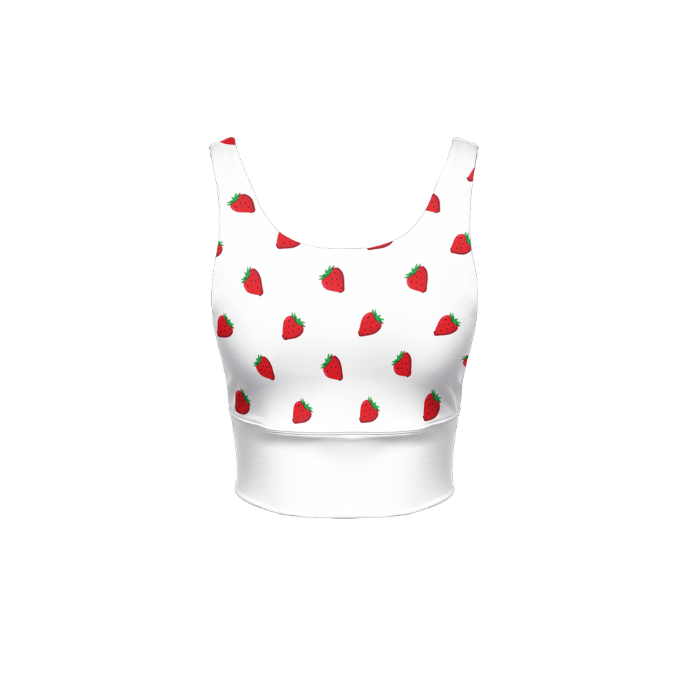 Kawaii Strawberry V-Shape-Back Sports Bra-Butter Soft Texture