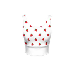 Kawaii Strawberry V-Shape-Back Sports Bra-Butter Soft Texture