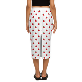 Kawaii Strawberry Back Split Pencil Skirt Knit