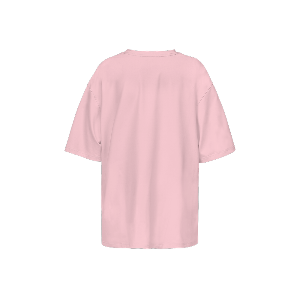 Kawaii Cat with Heard Women’s Oversized Short-Sleeve T-Shirt-Heavyweight 225g