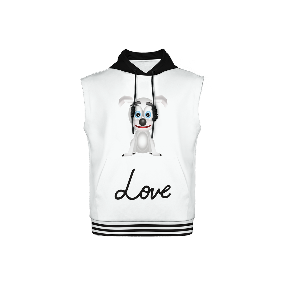 I love kawaii dogs sleeveless pullover hoodie