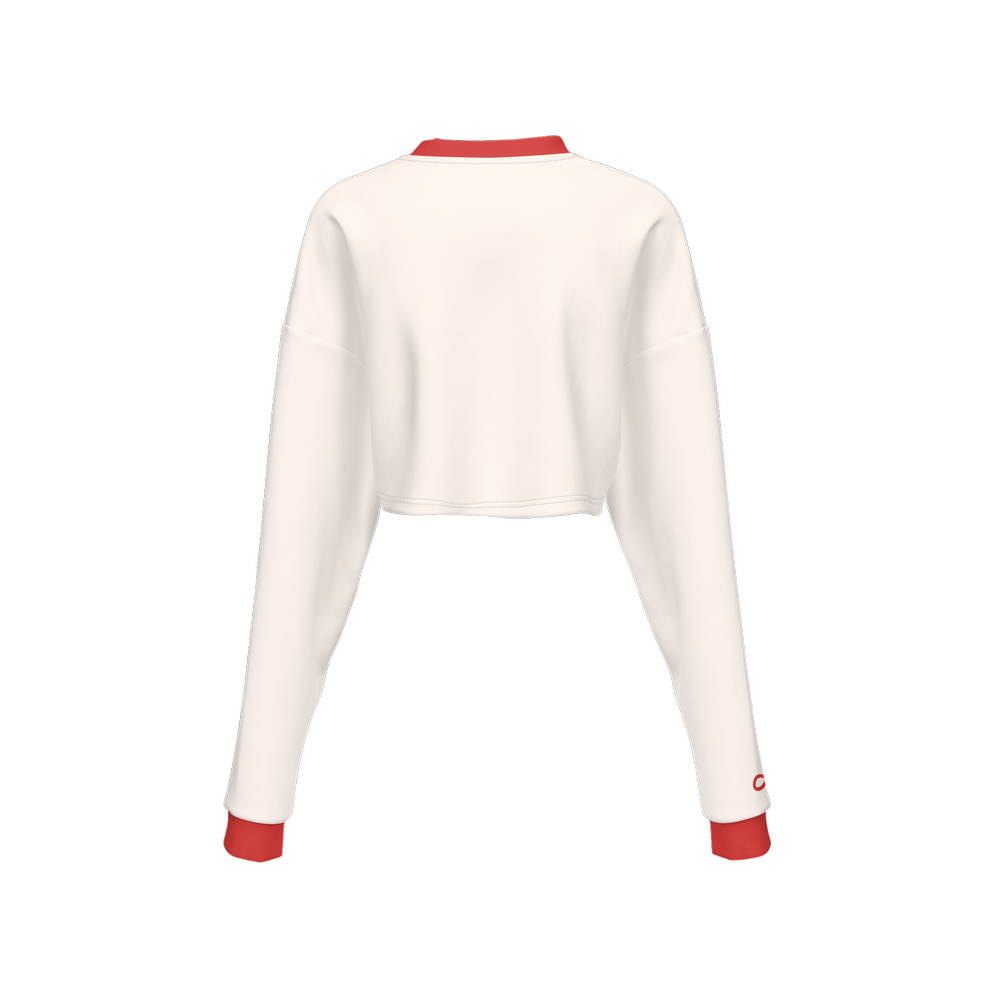 Kiss Me Cropped Crewneck Sweatshirt-Techno Scuba Knit