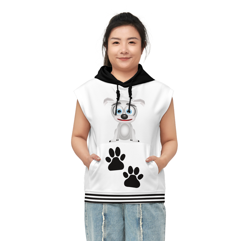 Kawaii dogs sleeveless pullover hoodie