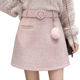 Woolen Mini Skirts A Line