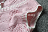 JK uniforms pullover sweater vest cute pink diamond twist style