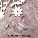 1 Pair Korean Candy  Transparent  Lollipop Earrings