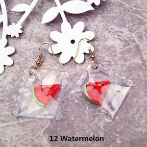 1 Pair Korean Candy  Transparent  Lollipop Earrings