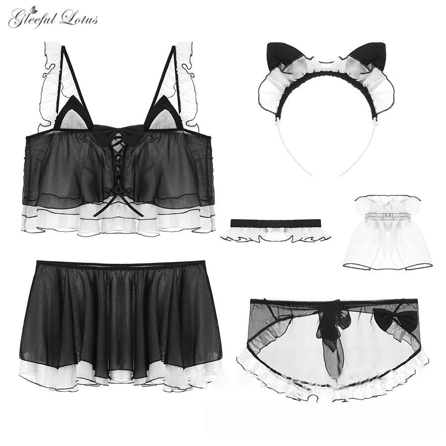 Japanese Anime Cat Cosplay Costume Kawaii Lingerie