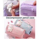 Cute Cat Decompression Pencil Case Big Pencil Box