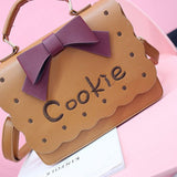 Cookie Letter Embroidery Crossbody Bag