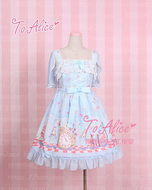 Super Cute To Alice Alice in Wonderland Fairytale JSK Lolita Dress 