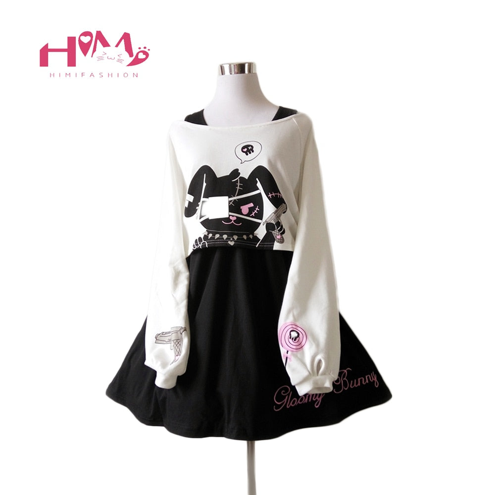 Black Comic Rabbit Dress