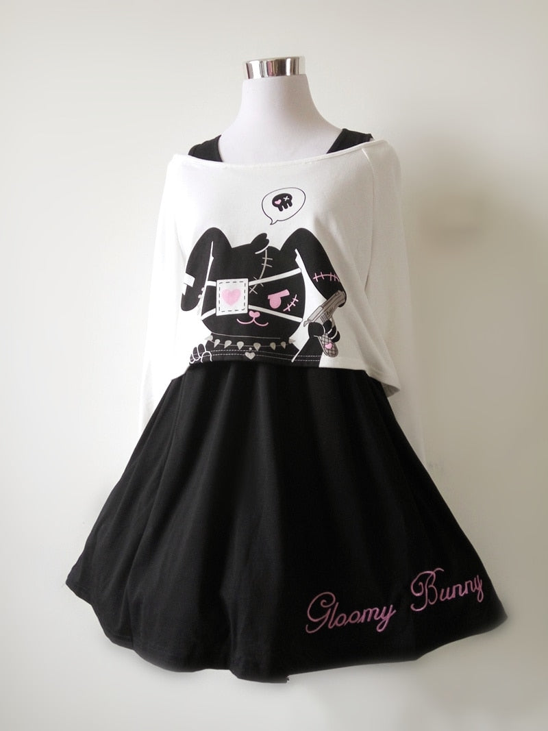 Black Comic Rabbit Dress