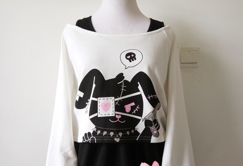 Black Comic Rabbit Dress