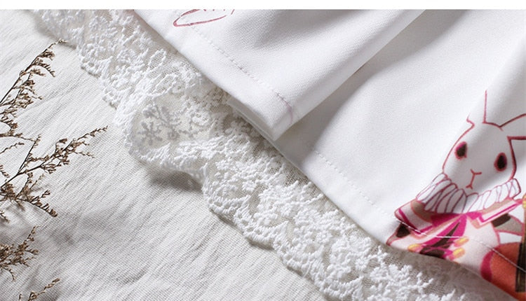 Lolita Dress Sweet Rabbit White Red