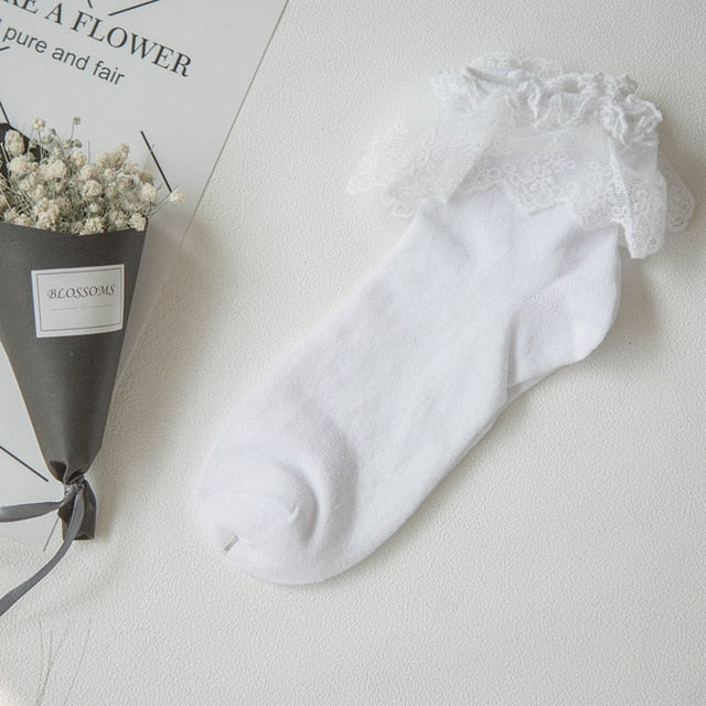 Fashion Women Girls Lace Ruffle Frilly Ankle Socks
