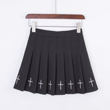 Harajuku Sweet Cross Embroidery Skirt