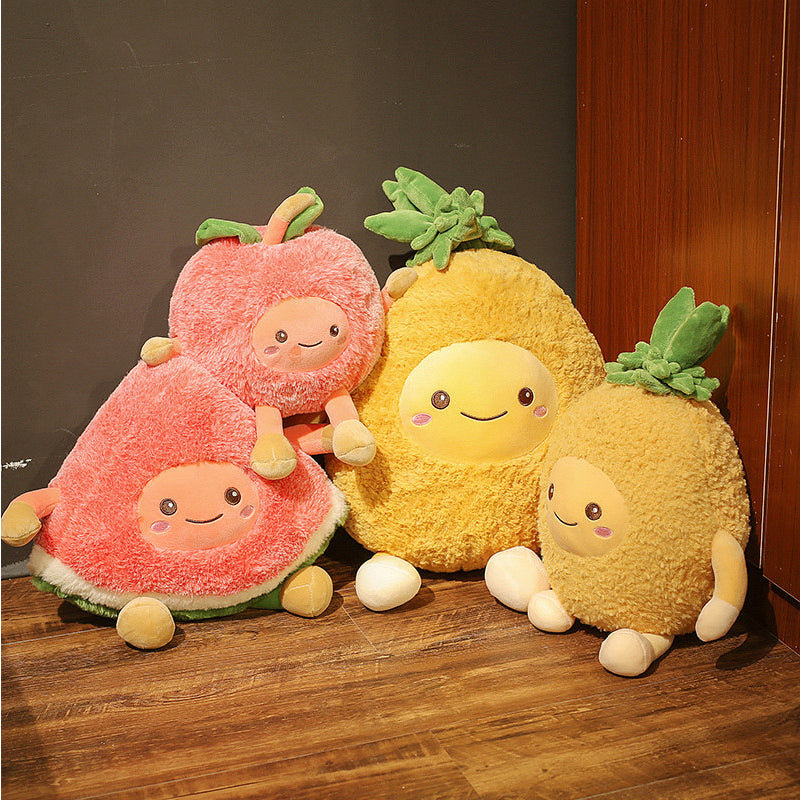 Kawaii Fuzzy Watermelon Cherry Pineapple Fruits Soft Plush