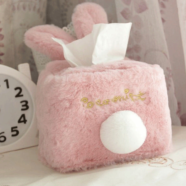 Rabbit Shape Room Plush Tissue Box